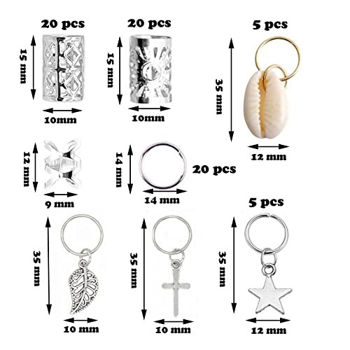 100 Pieces Hair Jewelry for Women Braids, 20 Pieces Loc Jewelry Style B