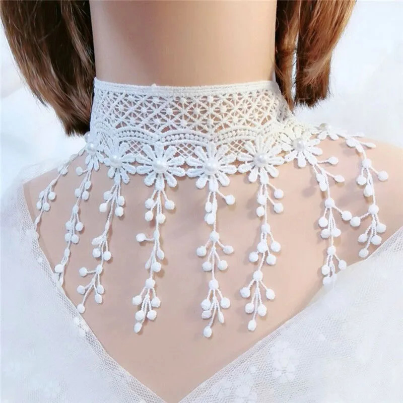 Lady Chokers Leaf Tassel Women Neck Jewelry Accessory Girl Lace Gothic Vintage S