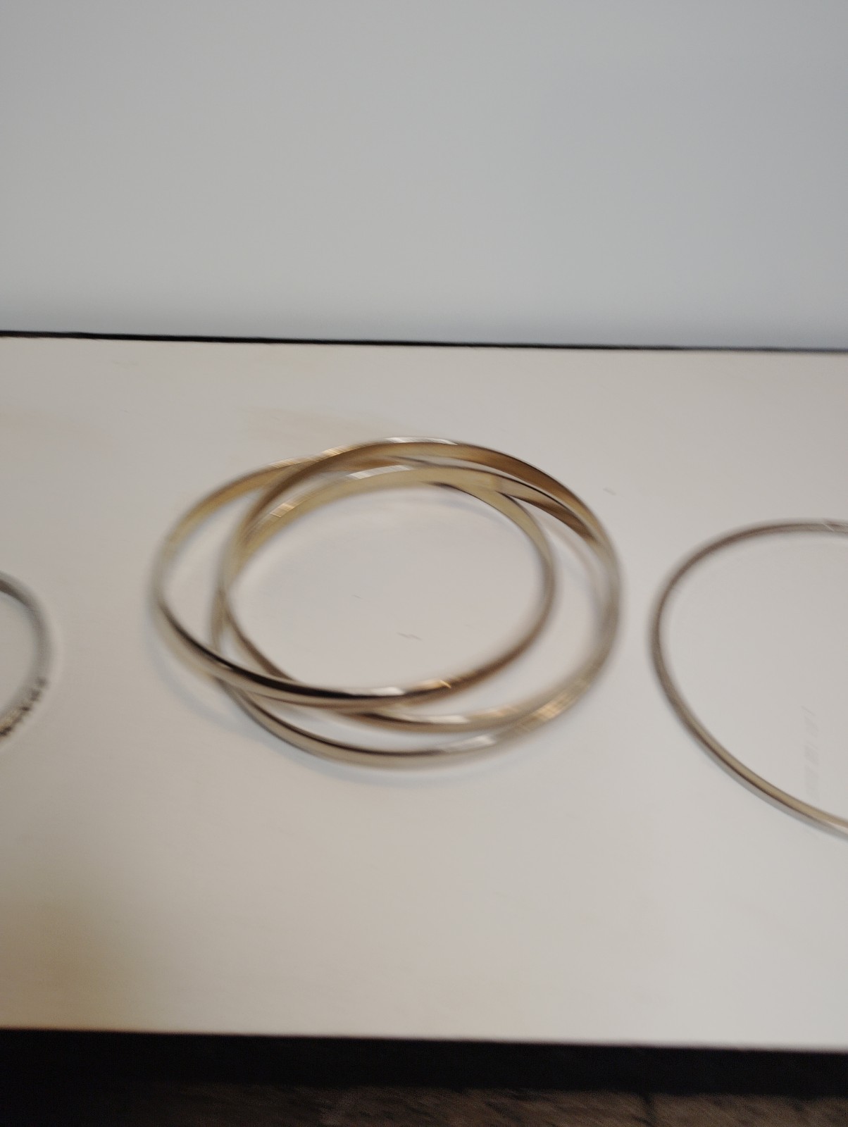 Set of Silver Tone Bangles and Cuff Bracelet