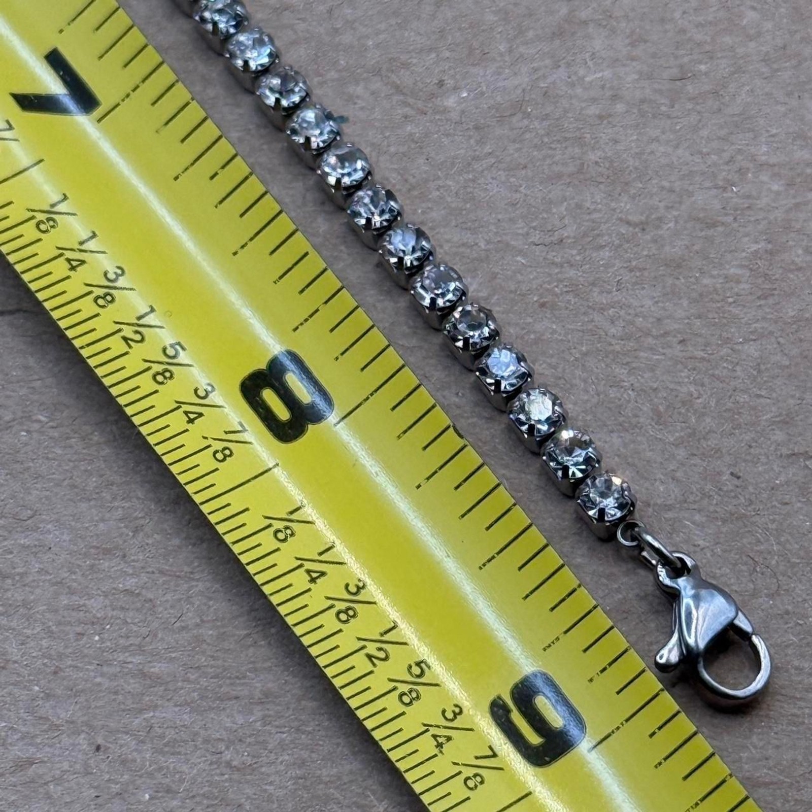 Stainless Steel CZ Tennis Bracelet Silver Cubic Zirconia Stackable Chain