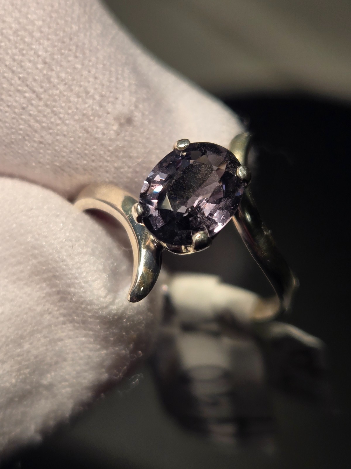 1.41CT NATURAL TITANIUM SPINEL RING!!! RICH PURPLE BLUE/COLOR SATURATION/LUSTER!