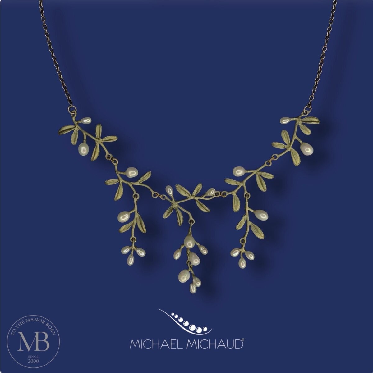 Michael Michaud Garden Vine Necklace Artisian Jewelry Gift 22K GP