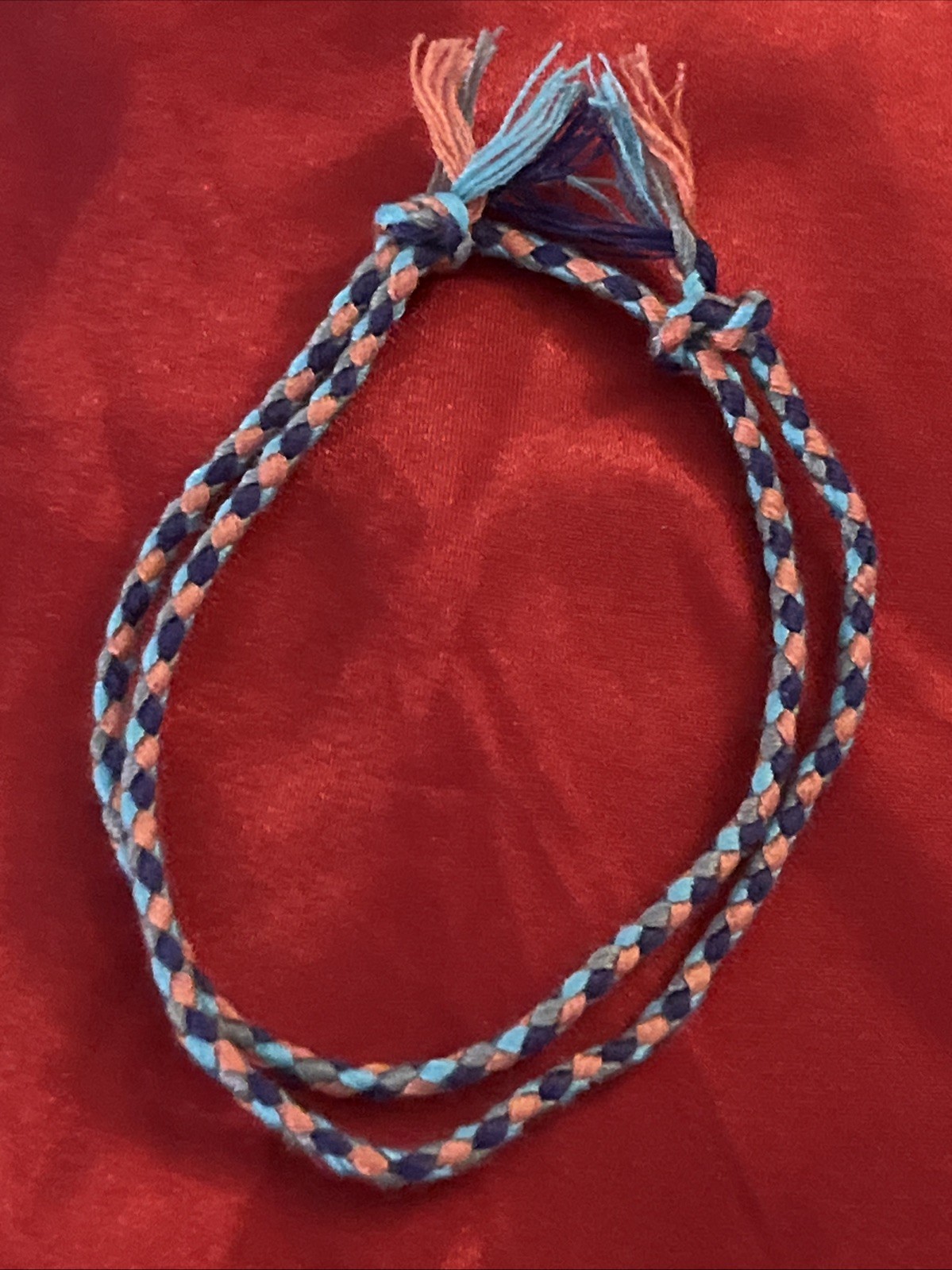 NEW BOHO BRAID THREAD FRIENDSHIP BRACELET ADJUSTABLE KNOT PURPLE PEACH AQUA NIP