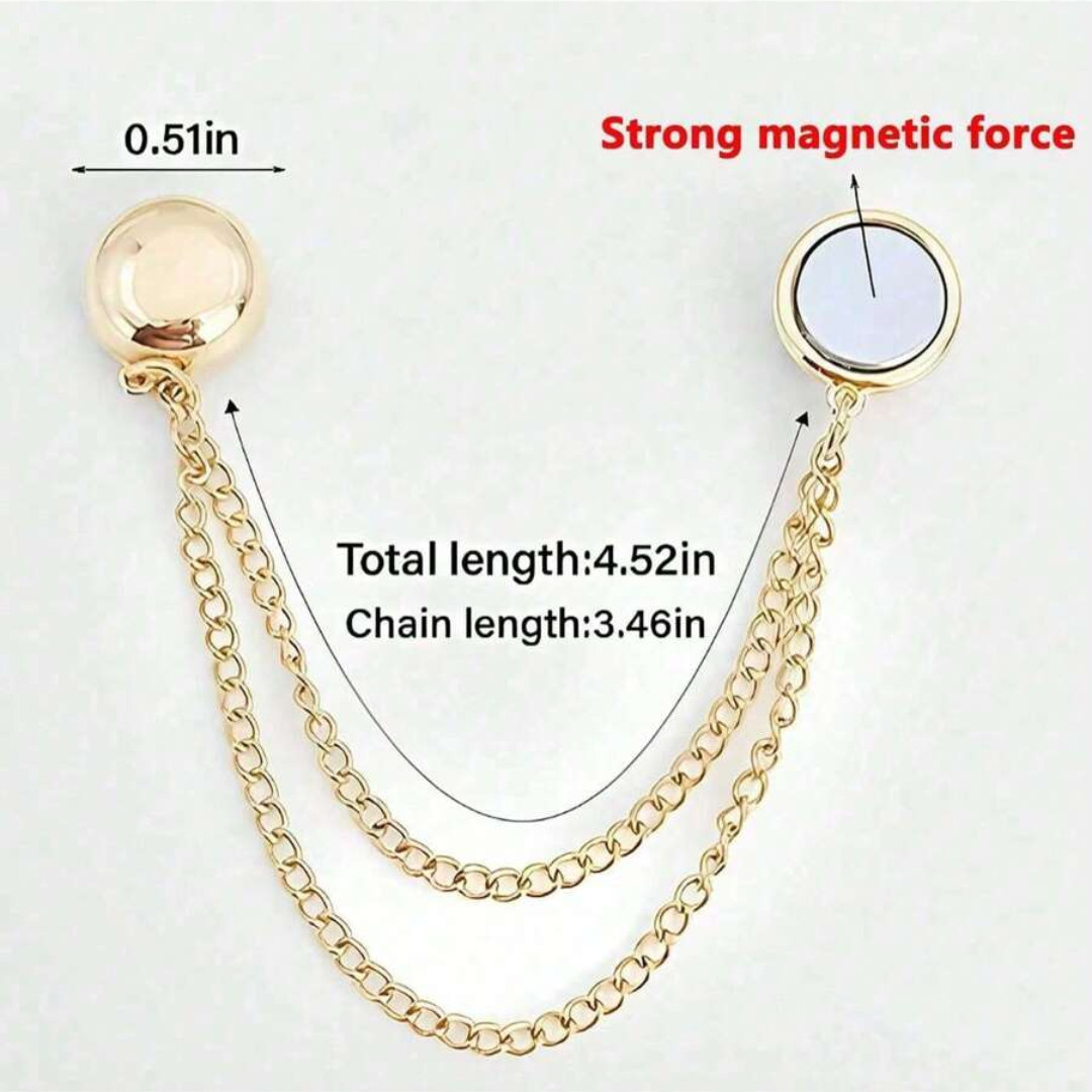 Magnetic Clothing Clips 4Pcs Chain Brooch Buckle Womens Fixing Dresses Pants