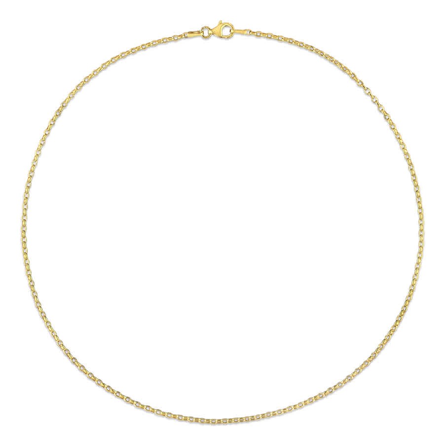 AMOUR Rolo Chain Necklace In Yellow Plated Sterling Silver, 20 In
