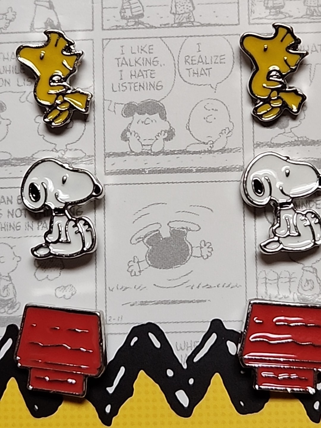 Peanuts Snoopy Woodstock 3 Earring Set Post Backing By Jacmel