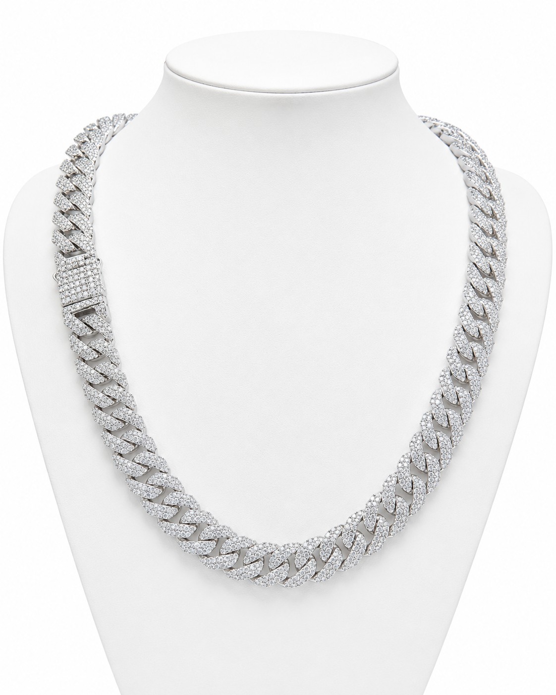24” Iced Out Cuban Link Chain Heavy Solid Look Mens Hip Hop Necklace