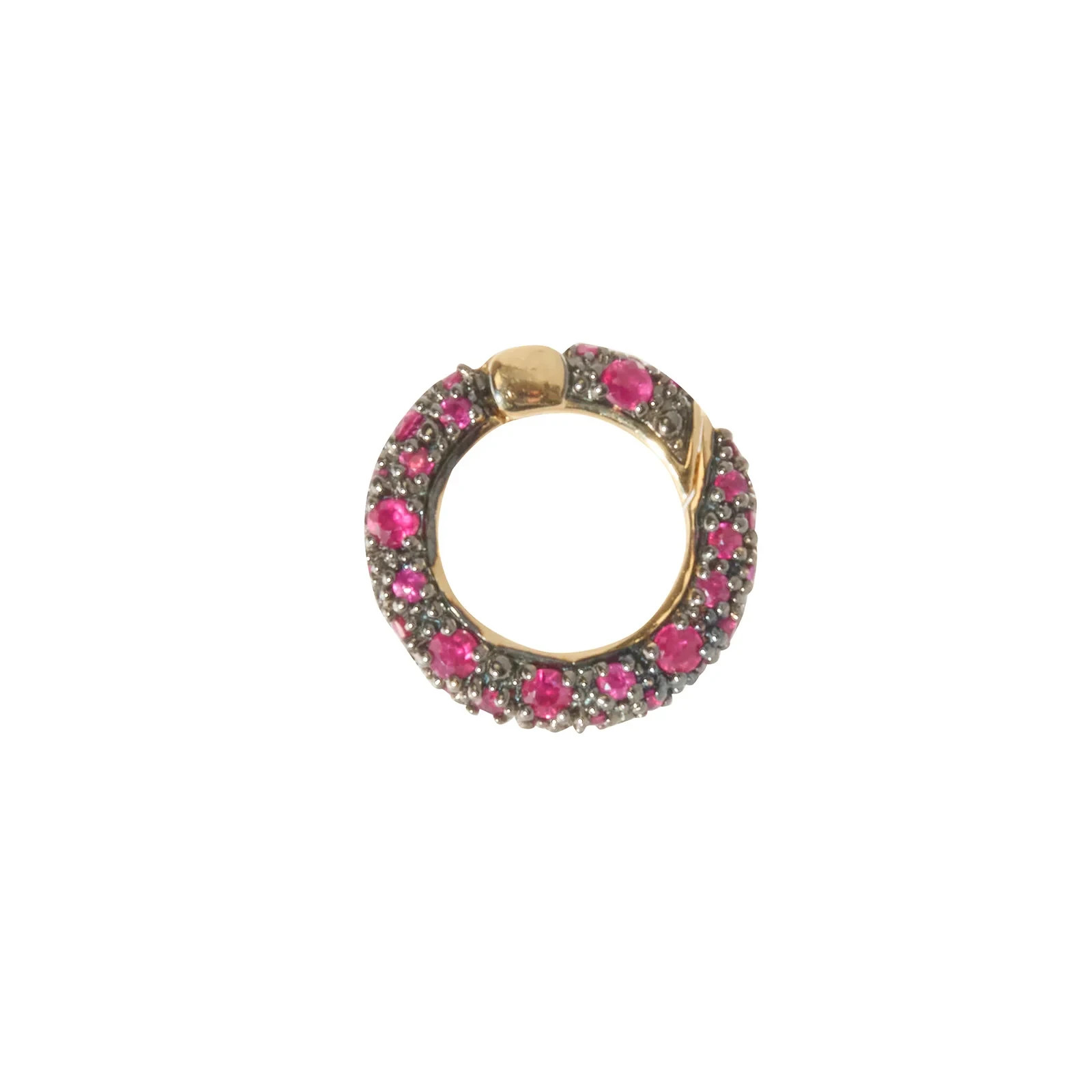 Circle Charm Lock Pendant With CZ Brass Metal Fashion Jewelry for gift