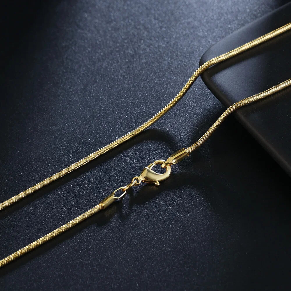 New 16-30inches Beautiful Elegant Gold colour round 2MM snake chain Necklace
