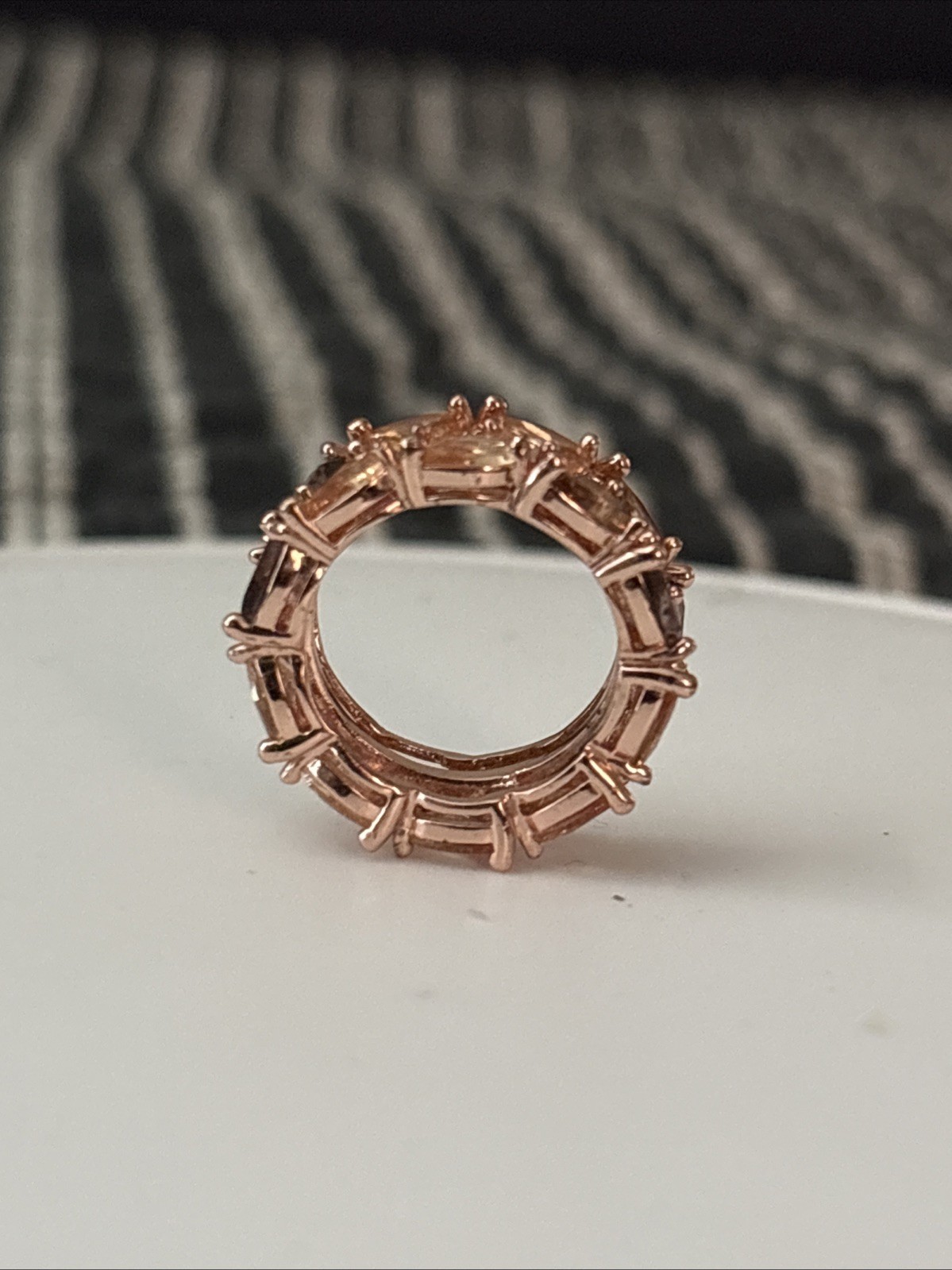 Bomb Party Size 5 RBP7773 The Scattered Band Smokey Topaz CZ RG Plating