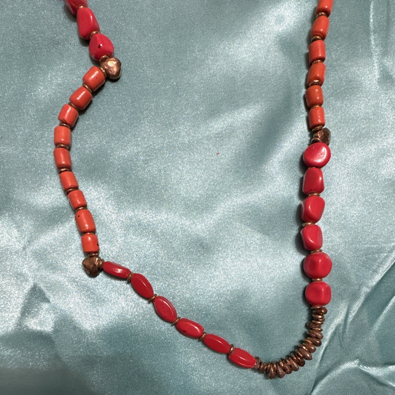 Boho Red Beaded Necklace Beads Material Ball/Bead Chain No Stone