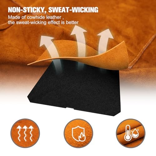 Leather Welding Work Apron 24″ X 36″ Heat Flame Resistant Cowhide Brown