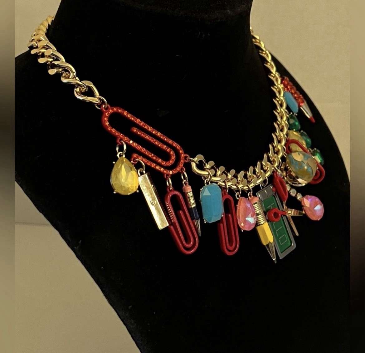 Betsey Johnson Necklace Statement Colorful Charm Back To School NWT