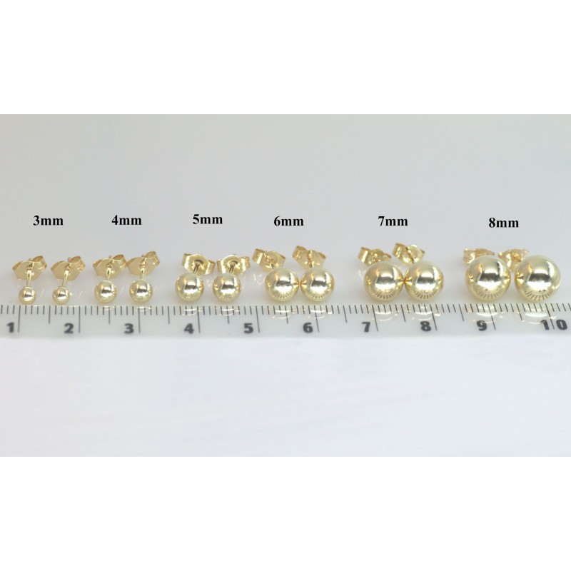 Gold GF® Classic 5mm Ball Stud Earrings | Minimal Round Gold Studs