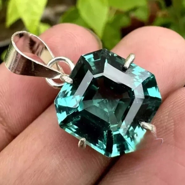 Certified 25 ct Natural Paraiba Tourmaline 925 Silver Pendant Loose Gemstone