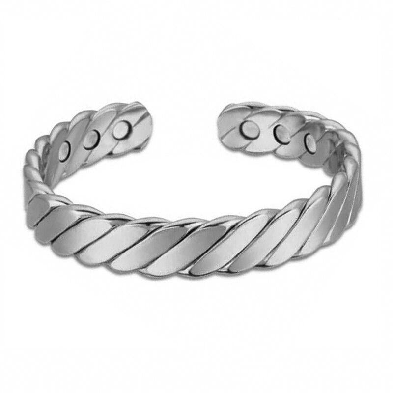 Magnetic Therapy Bracelet Plated Copper Arthritis Pain Relief Twisted Open Cuff