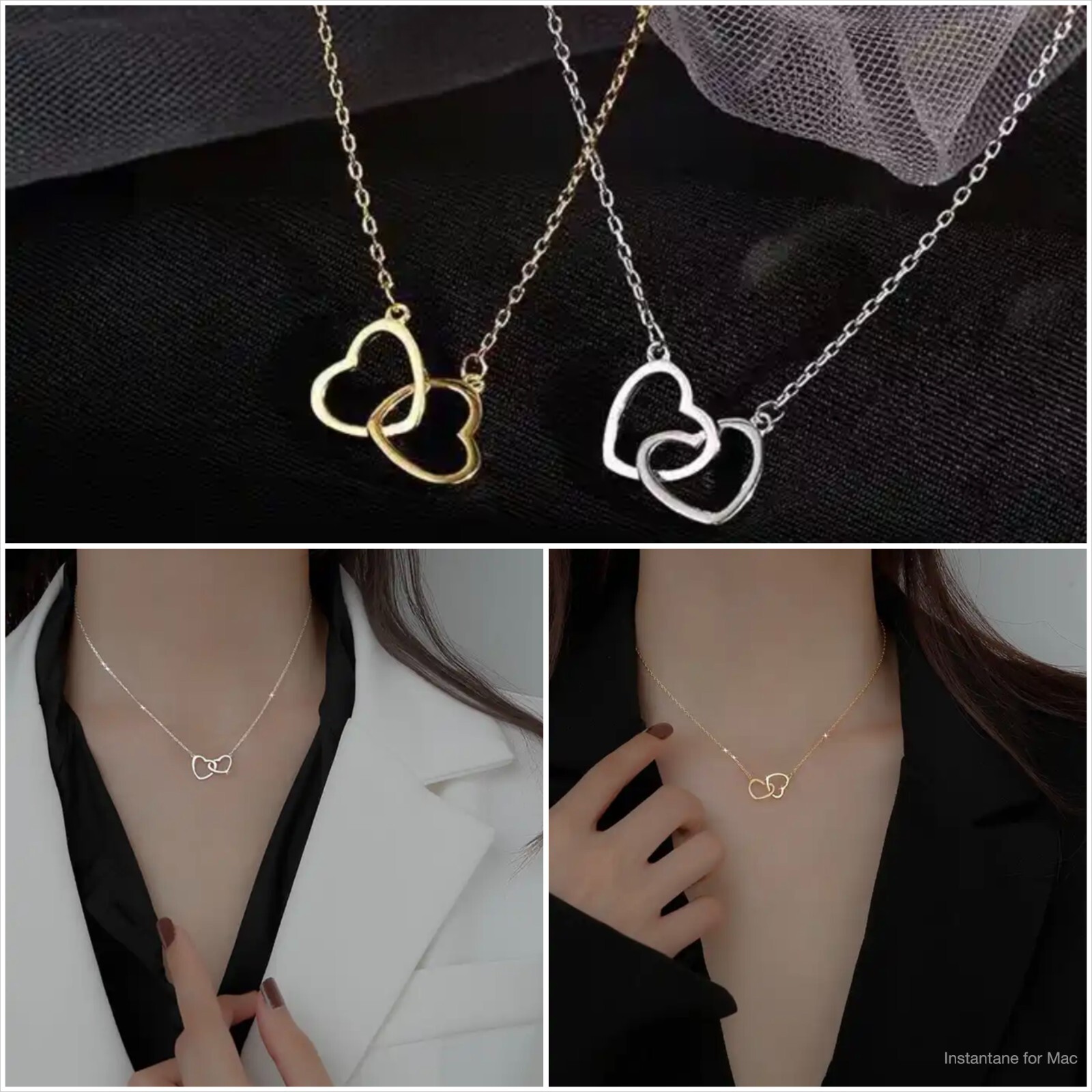 Heart Necklace Silver Gold Birthday/Anniversary Gift Wife/Girlfriend/Soulmate