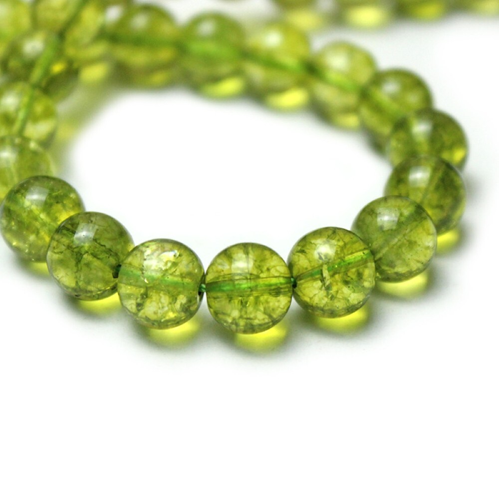 Peridot Round Beaded Stretch Bracelet Beads Bracelet Healing Everyday Jewelry
