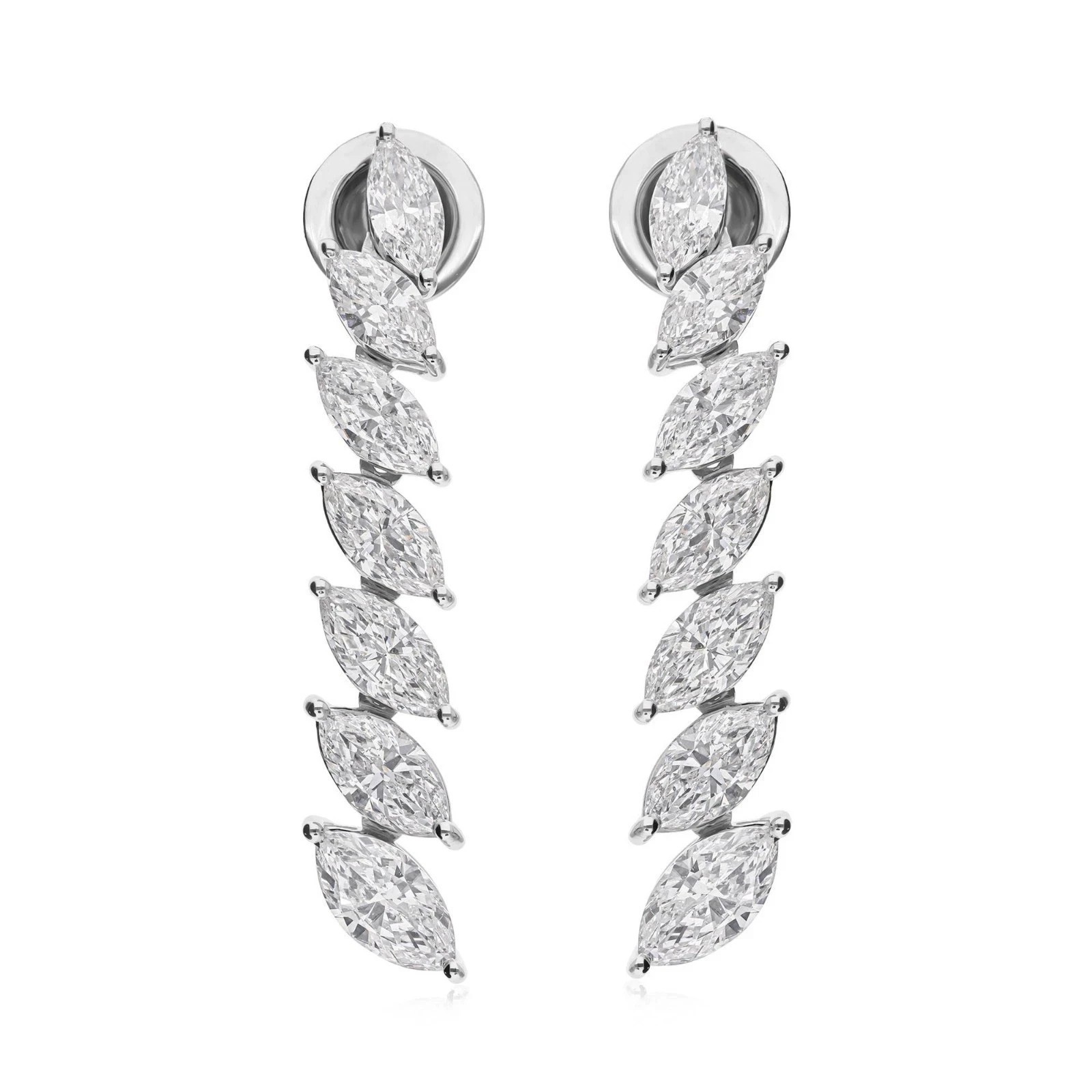 Pretty 3Ct Marquise Cut Simulated Diamond Drop Earrings In 14k White Gold Plated