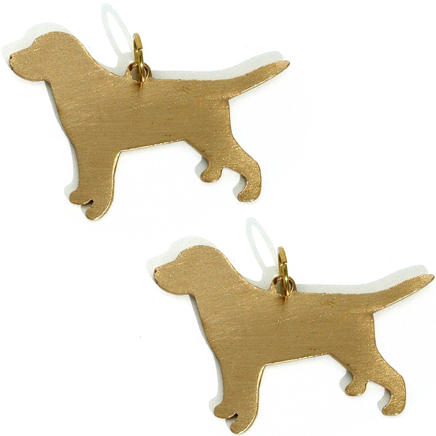 2x Brass Labrador Lab Dog Stamp Blank Tag for Engraving HandStamping NO Necklace