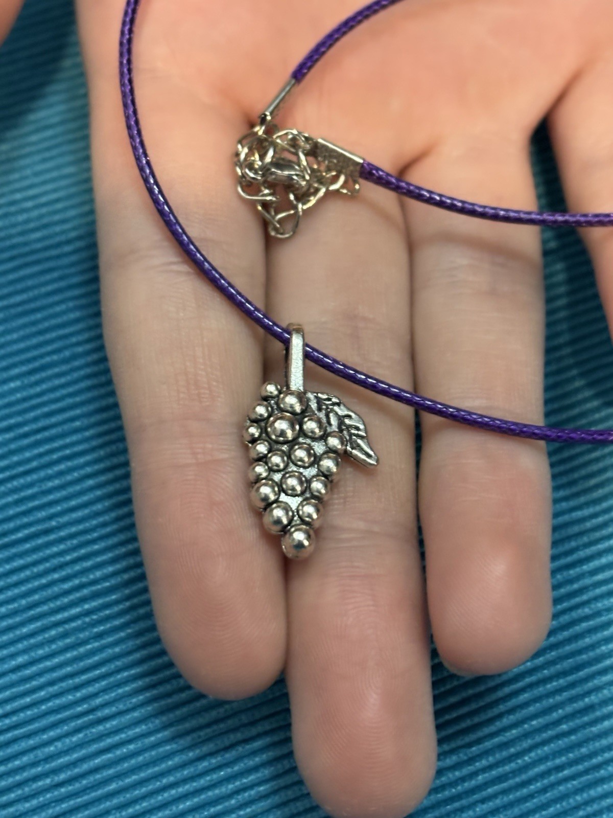 Grape Cluster pendant on cord necklace