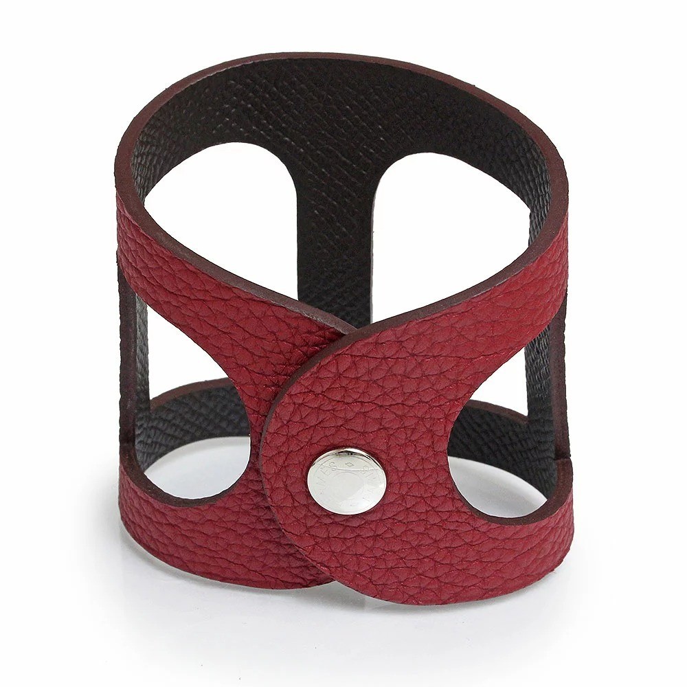 HERMES Petit H Nu Chaine d’Ancre Bracelet in Togo Leather, Epsom Leather Mint