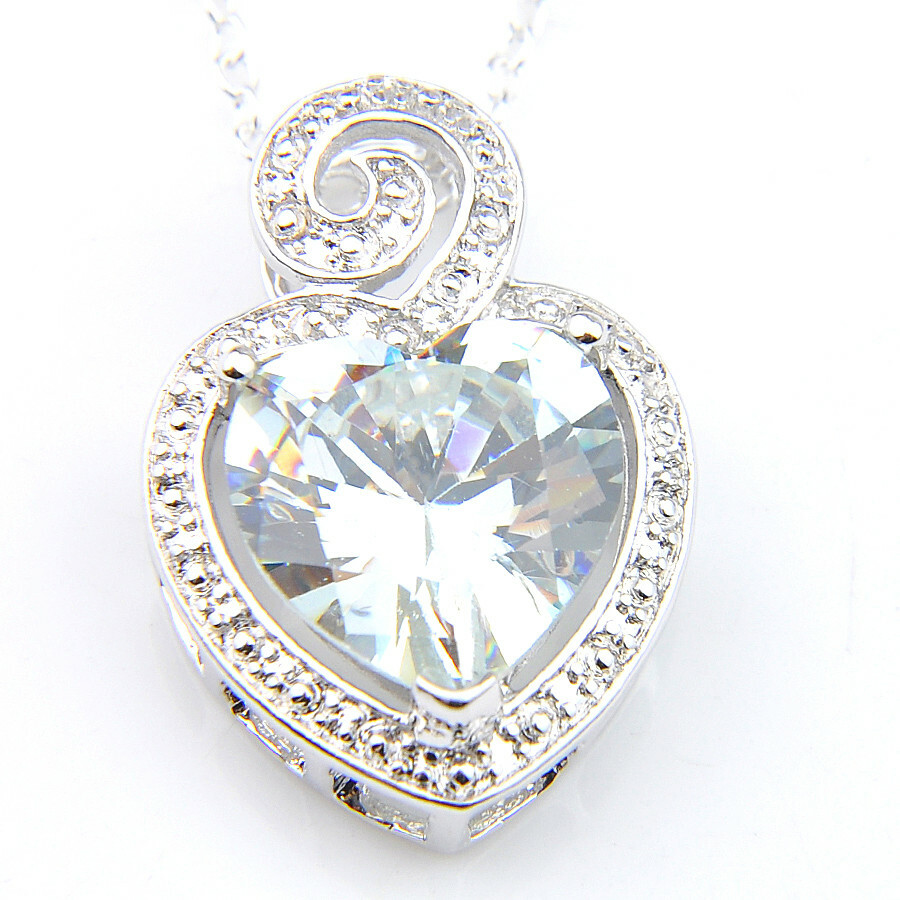 20.5 Cts Wedding Jewelry Natural White Fire Topaz Gems Silver Necklace Pendants