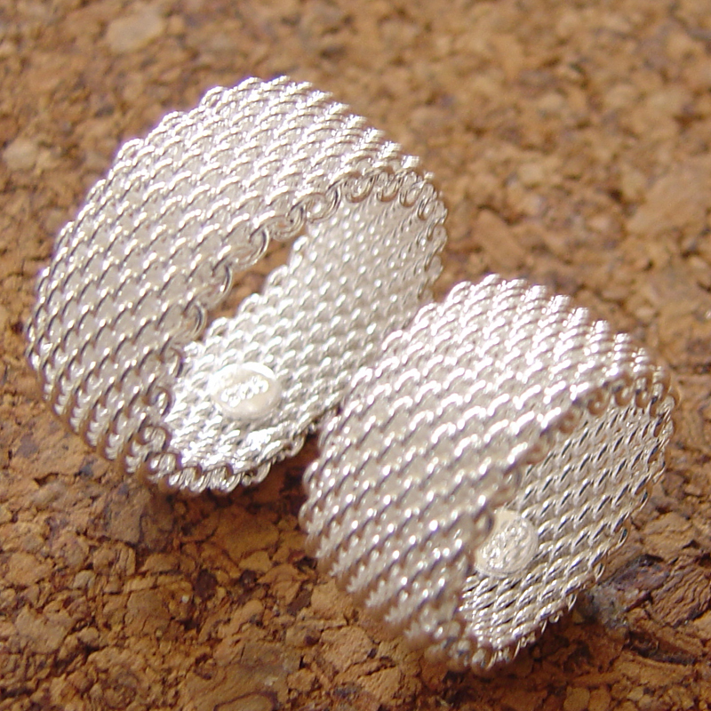 Unisex 925 Sterling Silver 9 mm Mesh Band Love Wedding/Engagement Ring, ALL size