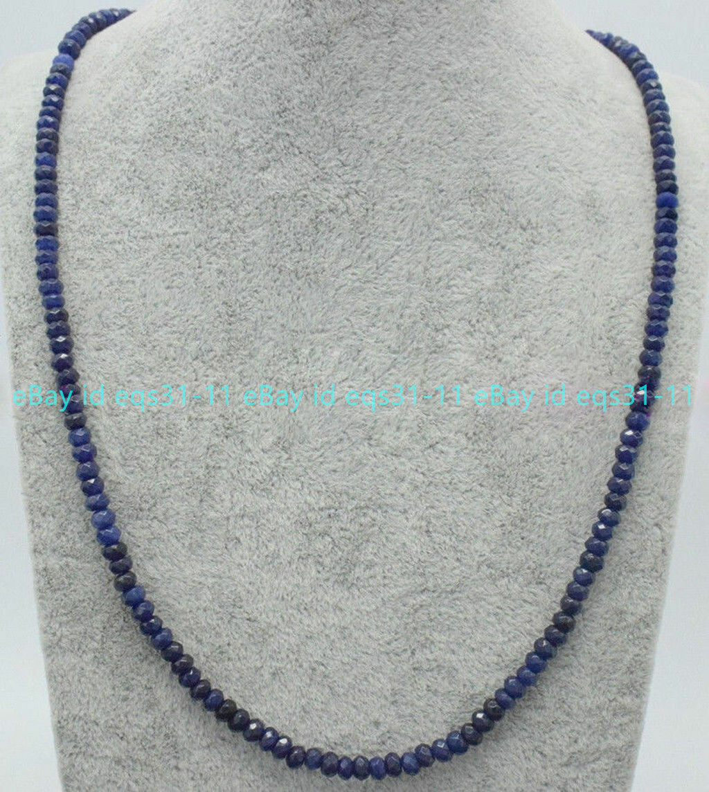 Genuine Natural 2x4mm Multicolor Jade Faceted Gems Roundel Beads Necklace 18”