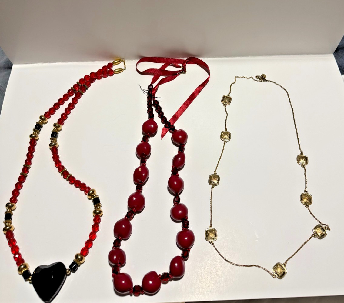 Lot of 14 Large Statement Necklaces Costume Jewelry (1 Branded Fossil)