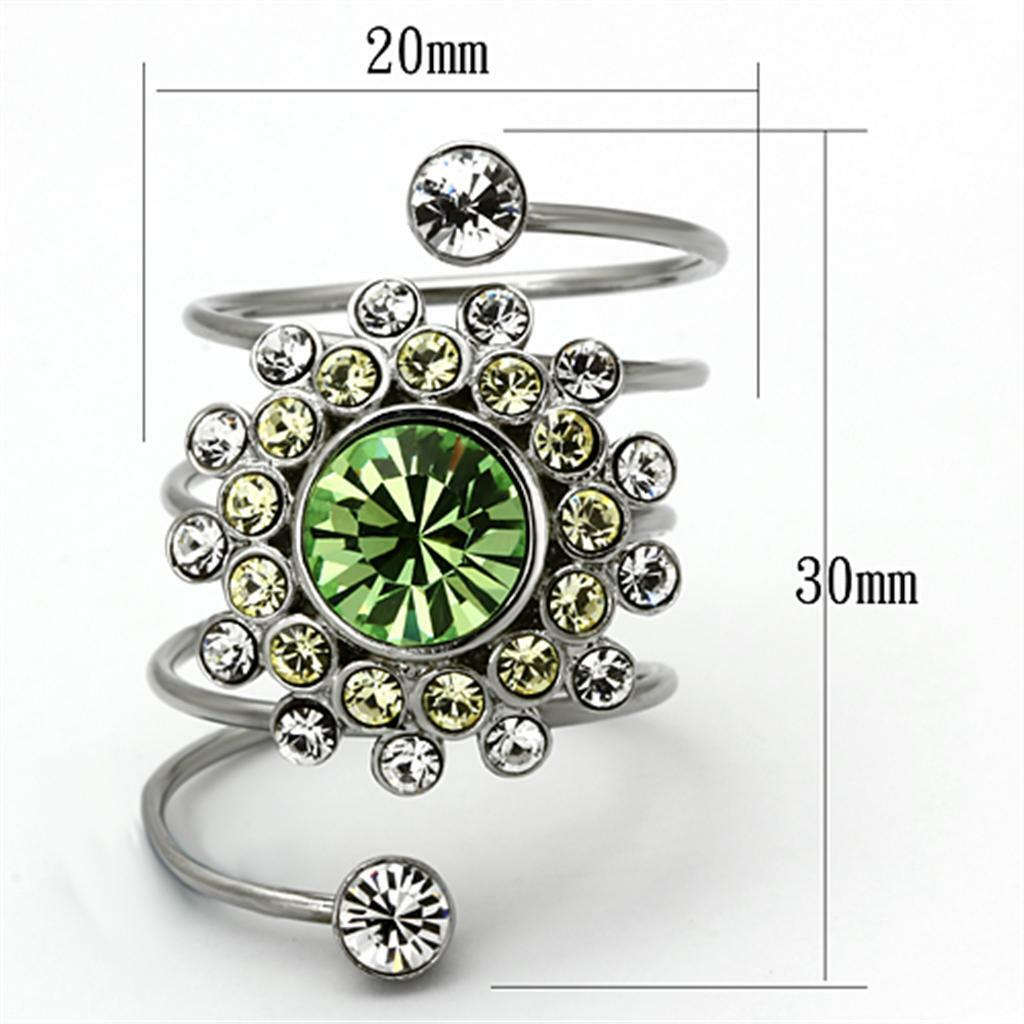 TK1148 – High polished (no plating) Stainless Steel Ring with Top Grade Crystal