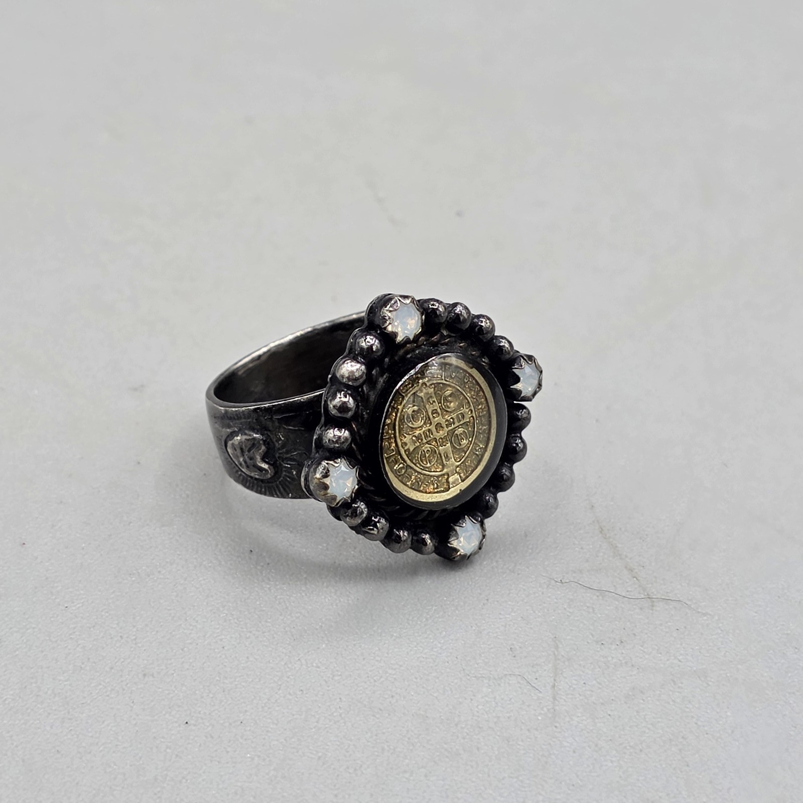 Virgins Saints & Angels VSA San Benito Ring Gunmetal Size 7.75