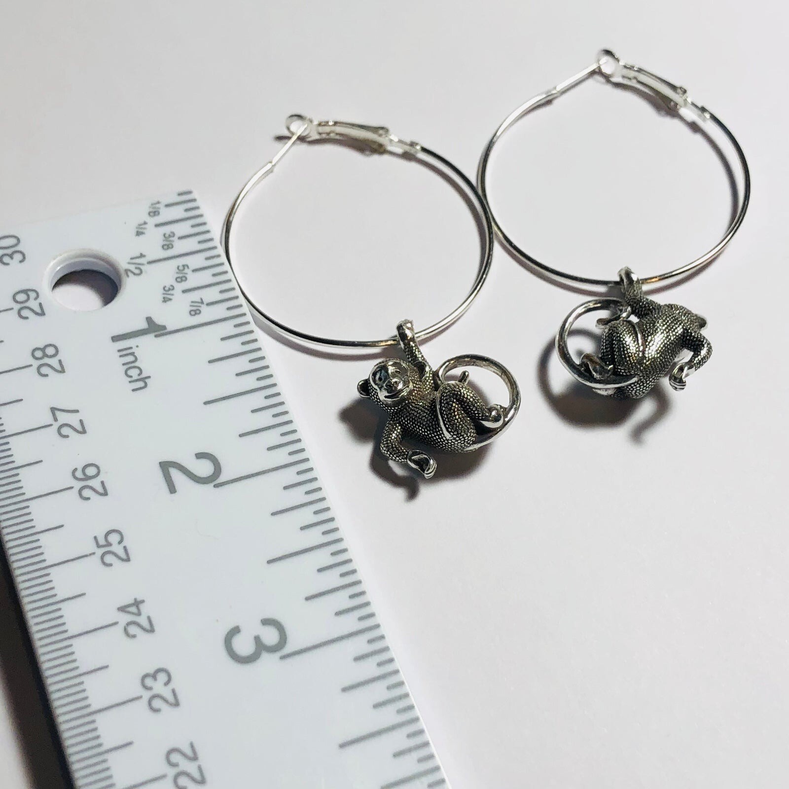 Brighton large custom monkeying around earrings on non branded hoops