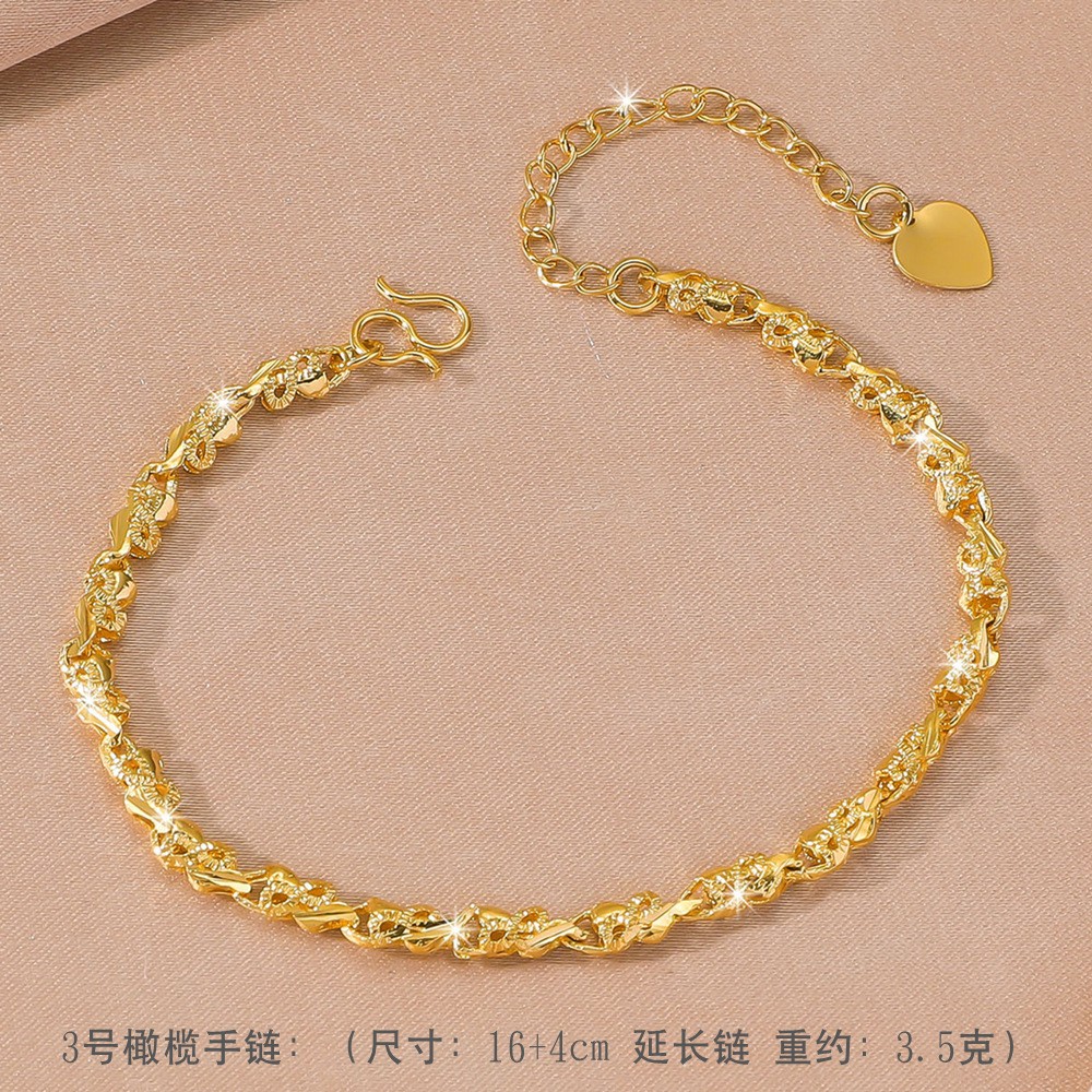 22K 23K 24K Thai Baht Yellow Gold Women’s Bracelet