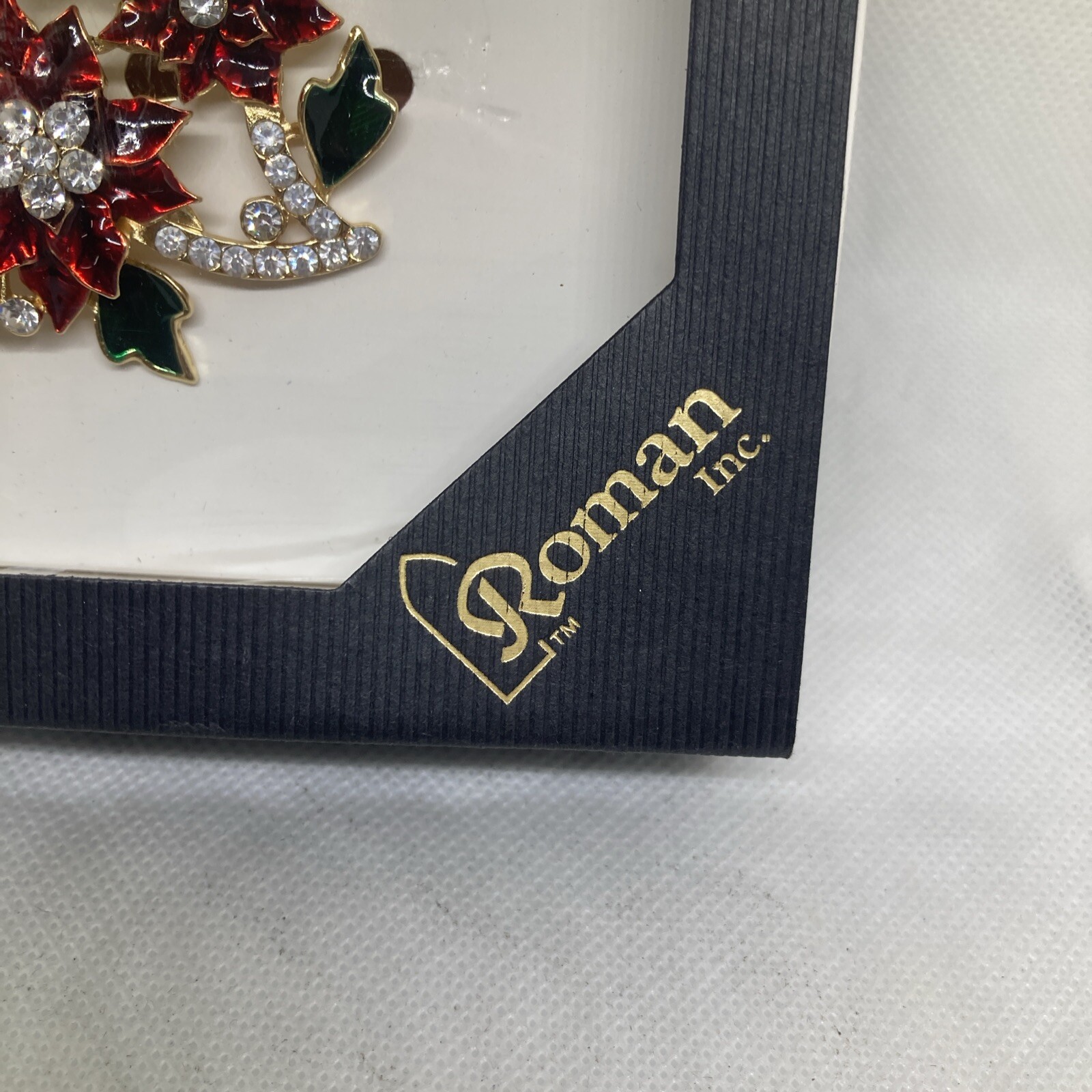 New Boxed Roman Inc Colorful Jeweled Christmas Flower Brooch Pin