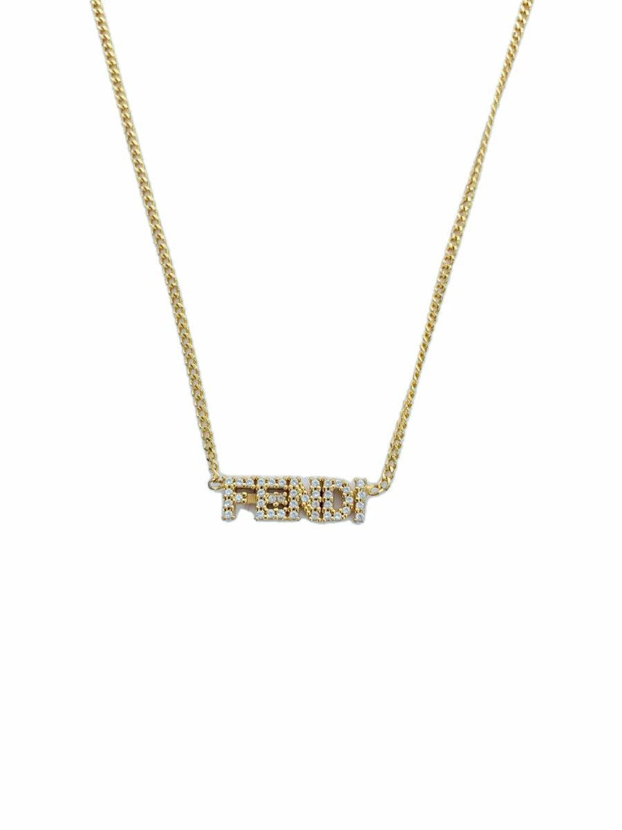 Fendi Women’s Gold Necklace with Pendant Fashion Jewelry Accessory