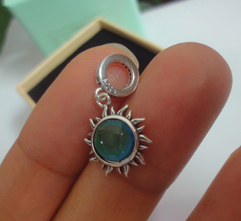 Sun Mood Stone Pendant 925 Sterling Silver Fashion Jewelry