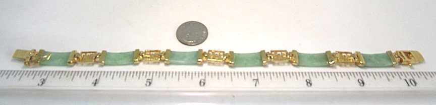 GP Link Bracelet w Aventurine / Safety Latch 14.9 grams 7 3/4” x 1/4” lot 47p3