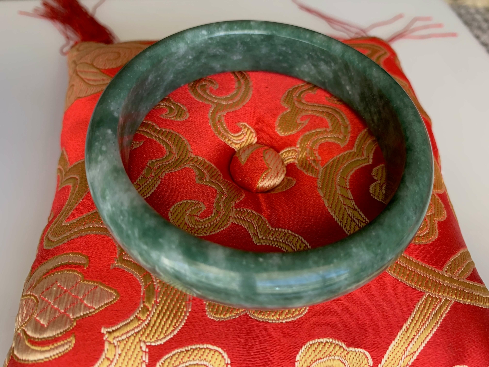 Gorgeous Natural Real Chinese Green Jade Bangle Bracelet Emerald Green 57 58 mm