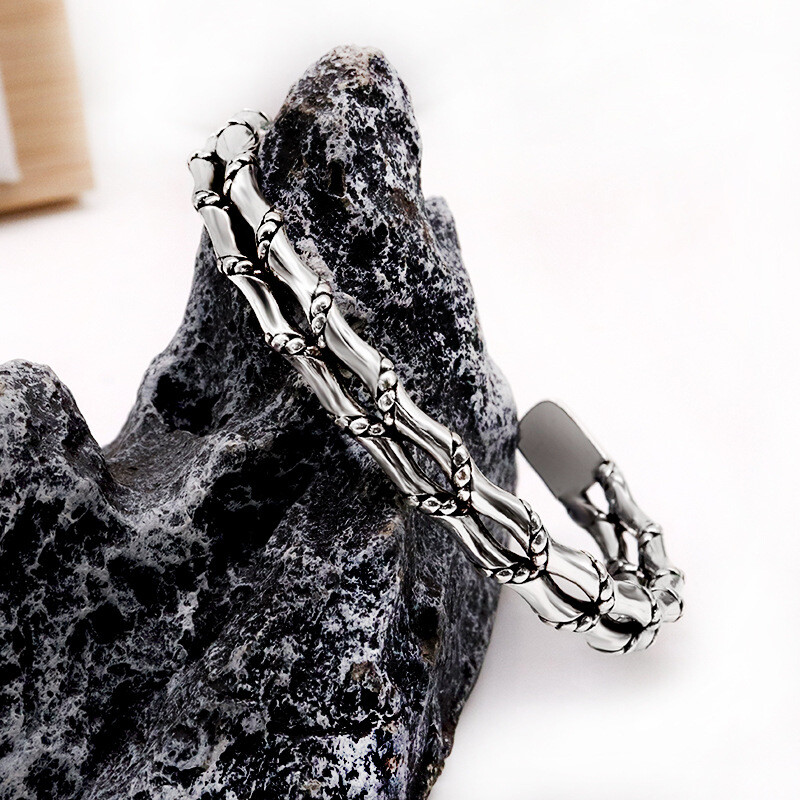Men’s Vintage Twist Cuff Silver Bracelet Handmade Adjustable Open Bracelet USA