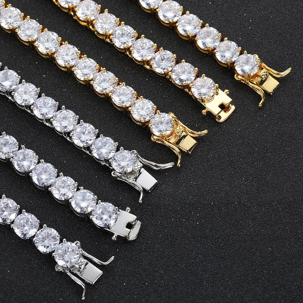 8mm Hip Hop Men Women Tennis Chain Round Tennis Bracelet 7-9″ Charming