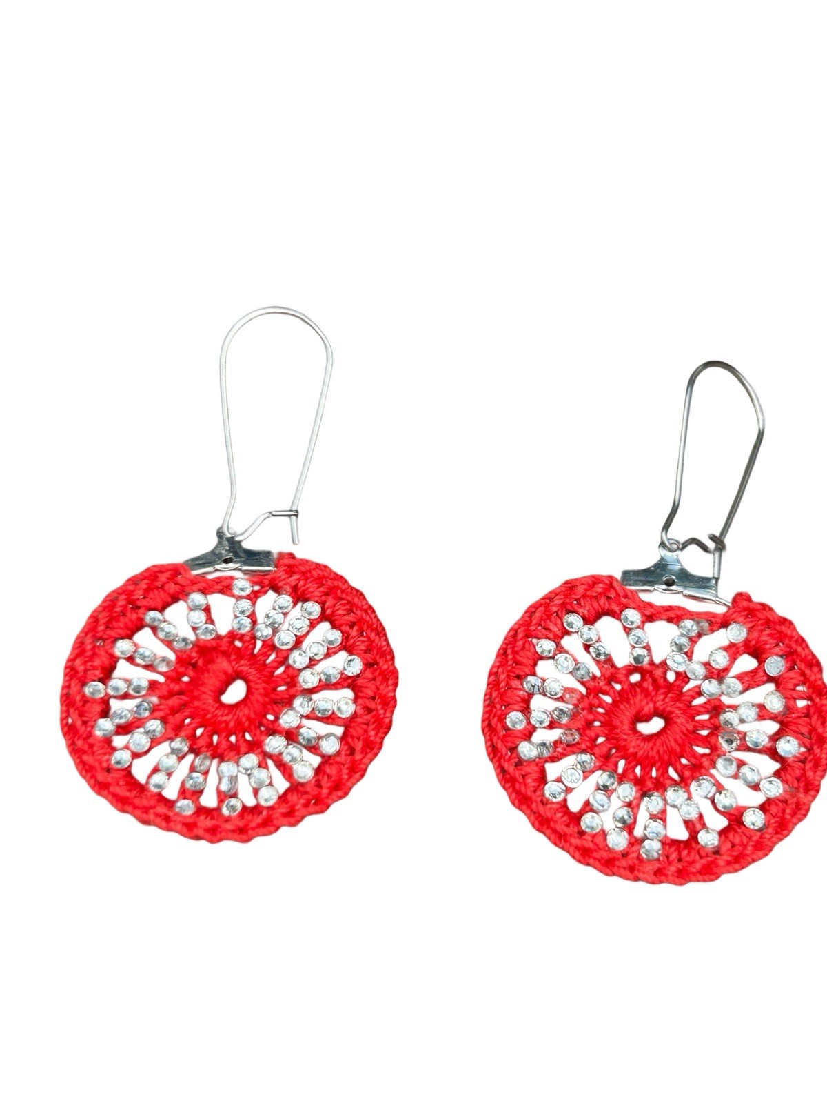 Icy Boho Earrings New Surgical Steel Ear Wire In Red