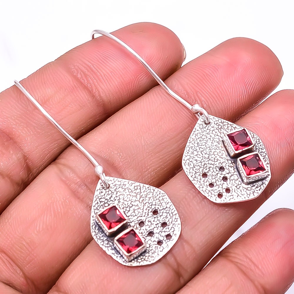 Paraiba Tourmaline Designer Handmade 925 Sterling Silver Earring 1.95″ E14