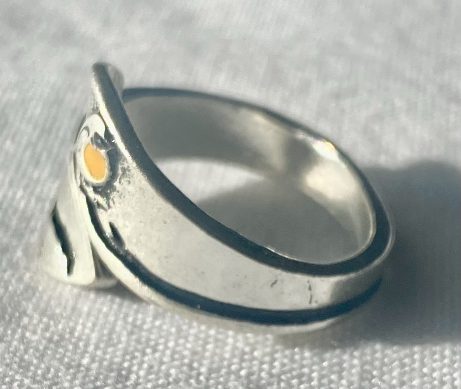 Aluminum Enamel Bird On A Branch Women’s Wrap Ring Size 8, 5g