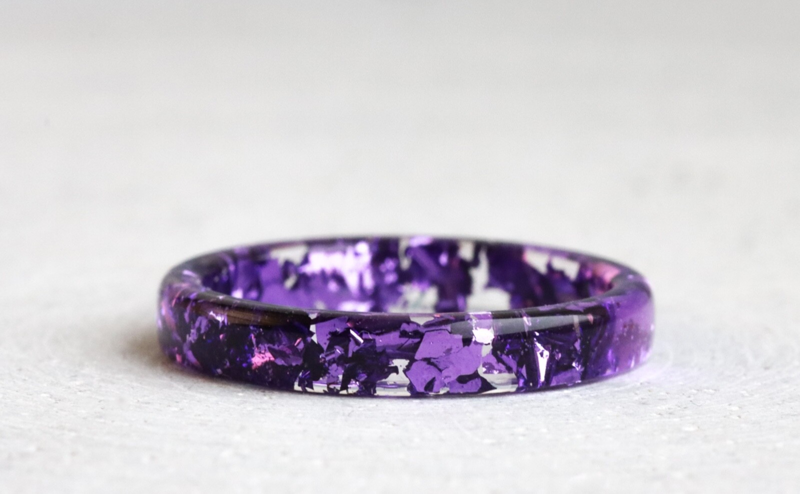Set of 3 Resin Rings With Pink Green Purple Metal Flakes – Mother’s Day Gift