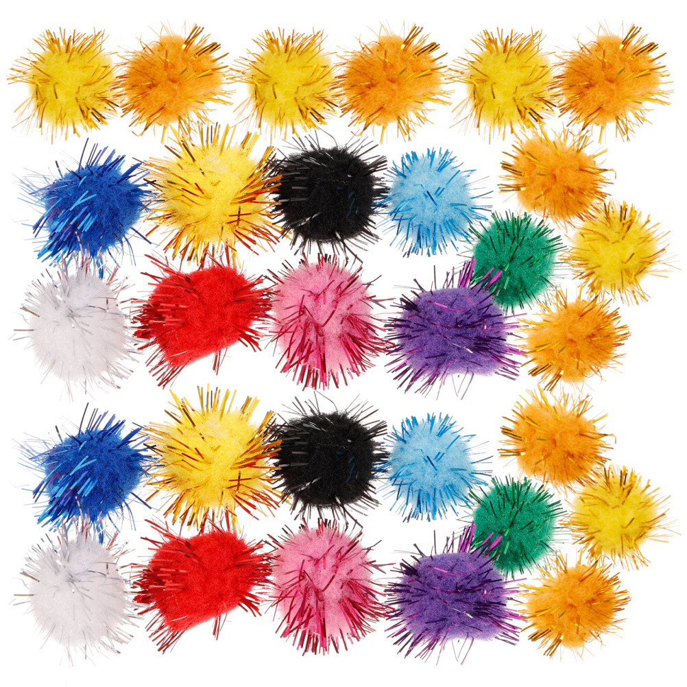 500Pcs Durable Fluffy Balls Craft Pom Poms Assorted Colors for DIY Use