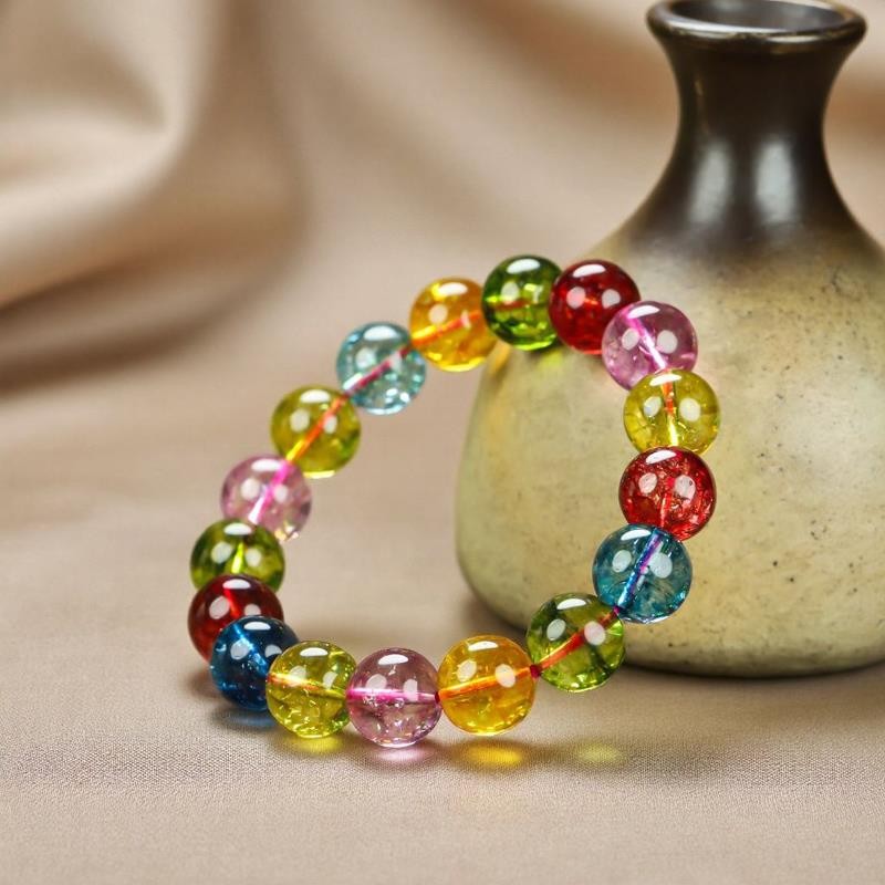 Lady Girl Women Multiple Crystal Beads Bracelet Jewelry Family Gift Box DD167