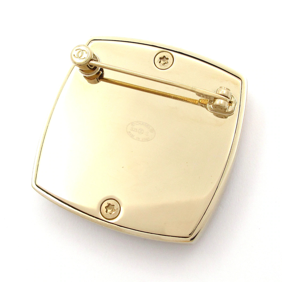 CHANEL Gold Clear Multi Hardware Rhinestones Brooch