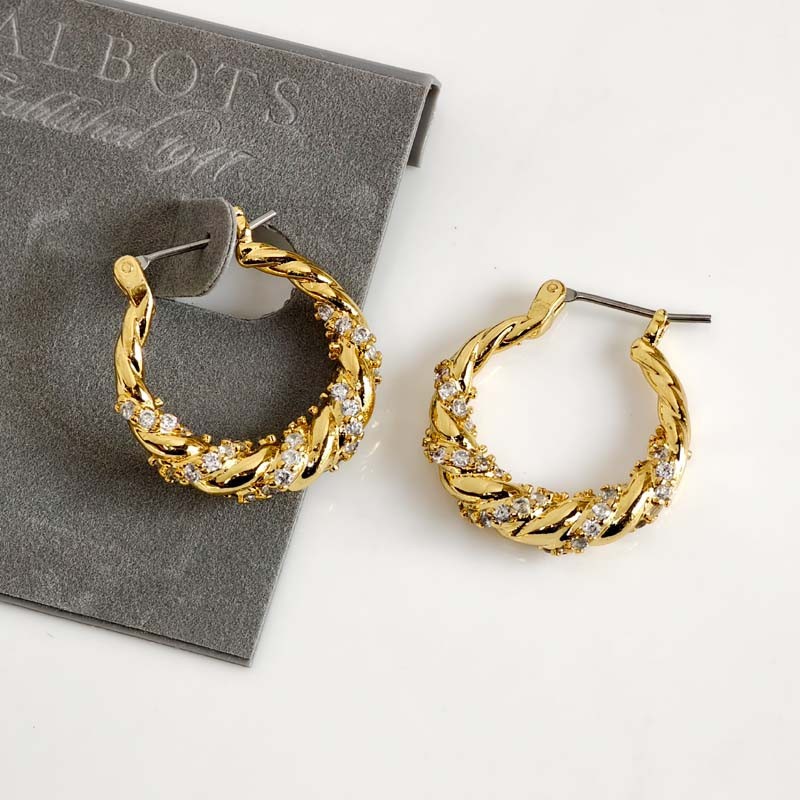 New 25mm Talbots Twisted Hoop Earrings Gift Chic Women Party Vacation Jewelry