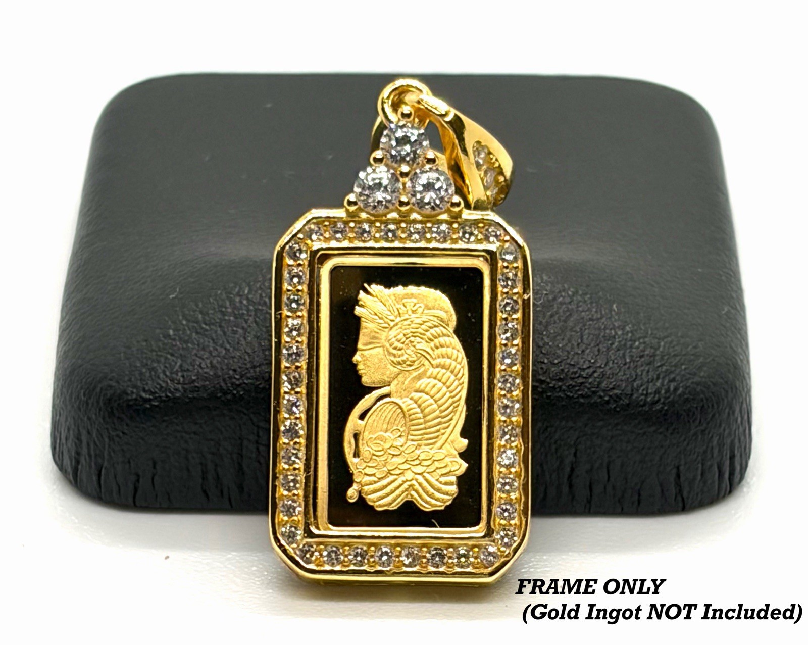 ⁠[FRAME ONLY] Custom Halo Pendant Setting for 1g Gold Ingot PAMP Britannia S925⁠